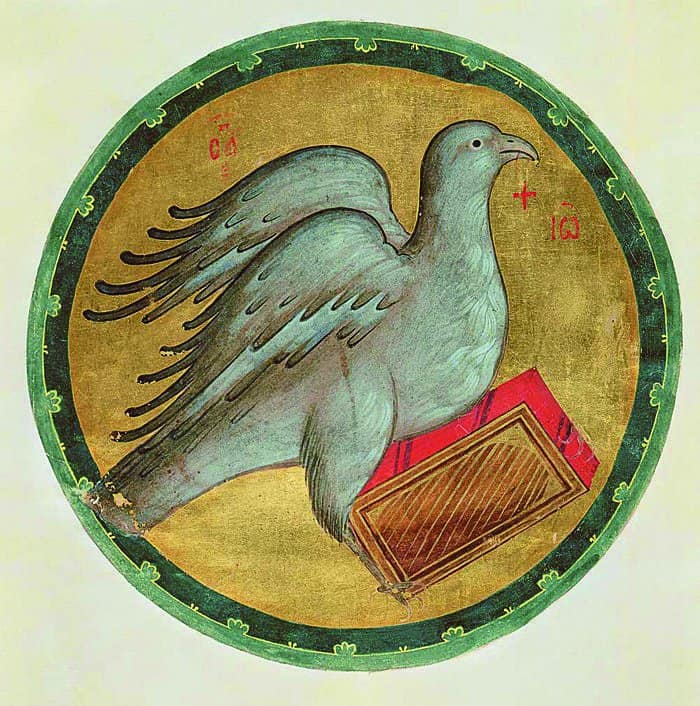  Евангелист Иоанн в образе орла. Рублев. XIV в.